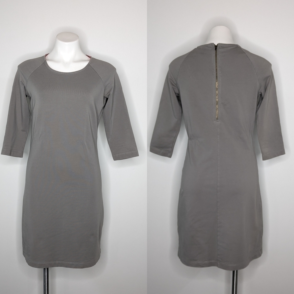Hanna Andersson grey cotton blend 1/2 sleeve dress S